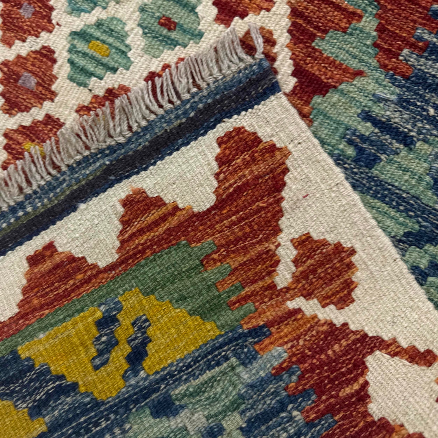 Handmade Afghan Vegetable Kilim 4' 1" x 6' 0" ft / 125 x 182 cm - No. Y39213