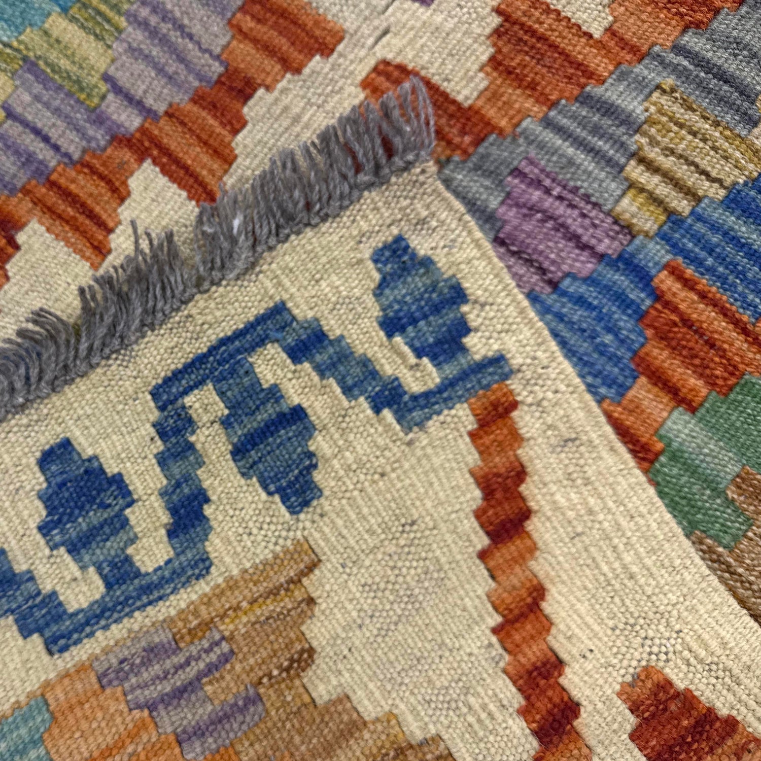 Handmade Vegetable Kilim 4' 0" x 6' 4" ft / 122 x 194 cm - No. Y39218