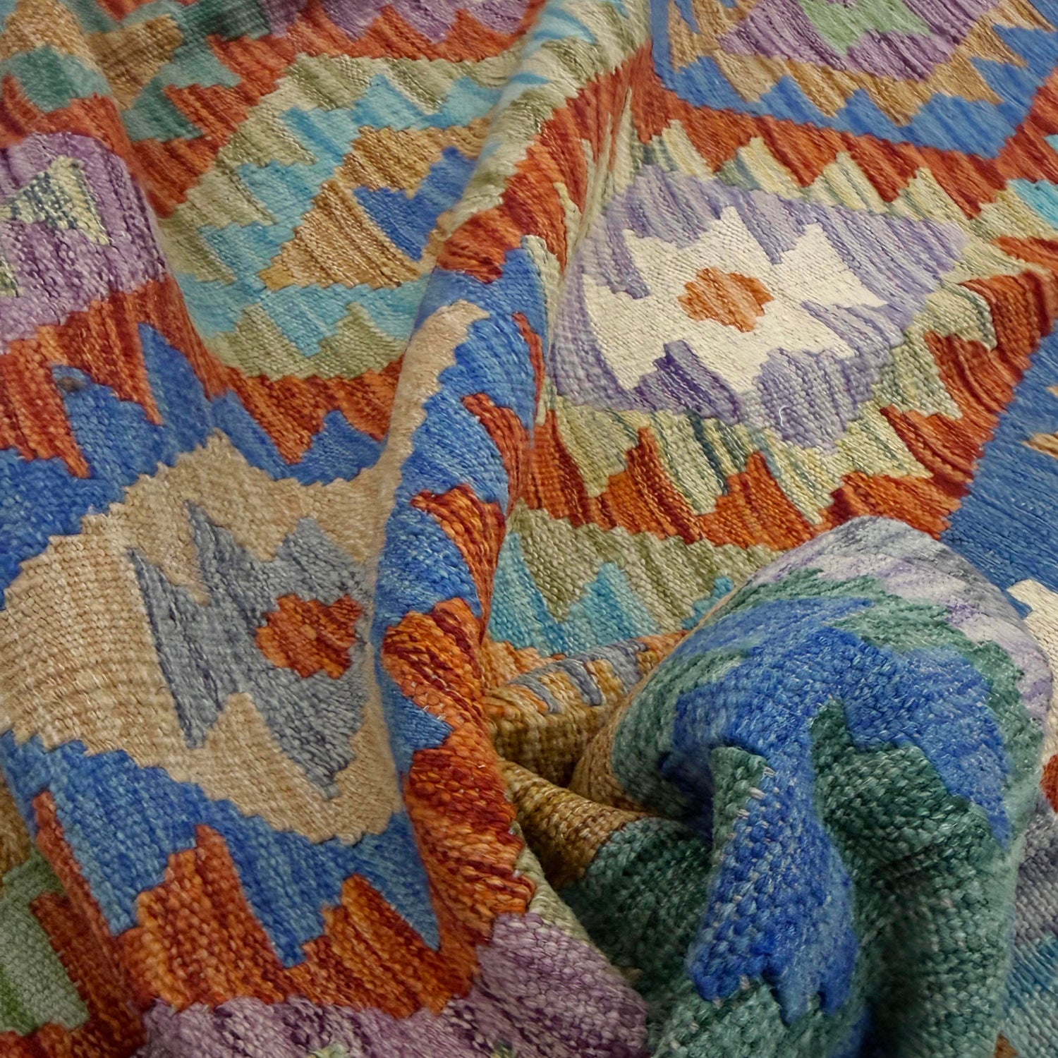 Handmade Vegetable Kilim 5' 8" x 8' 2" ft / 173 x 249 cm - No. Y39220