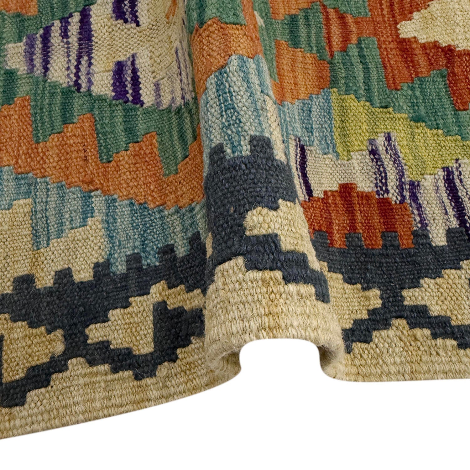 Handmade Afghan Vegetable Kilim 3' 3" x 5' 1" ft / 98 x 154 cm - No. Y39222