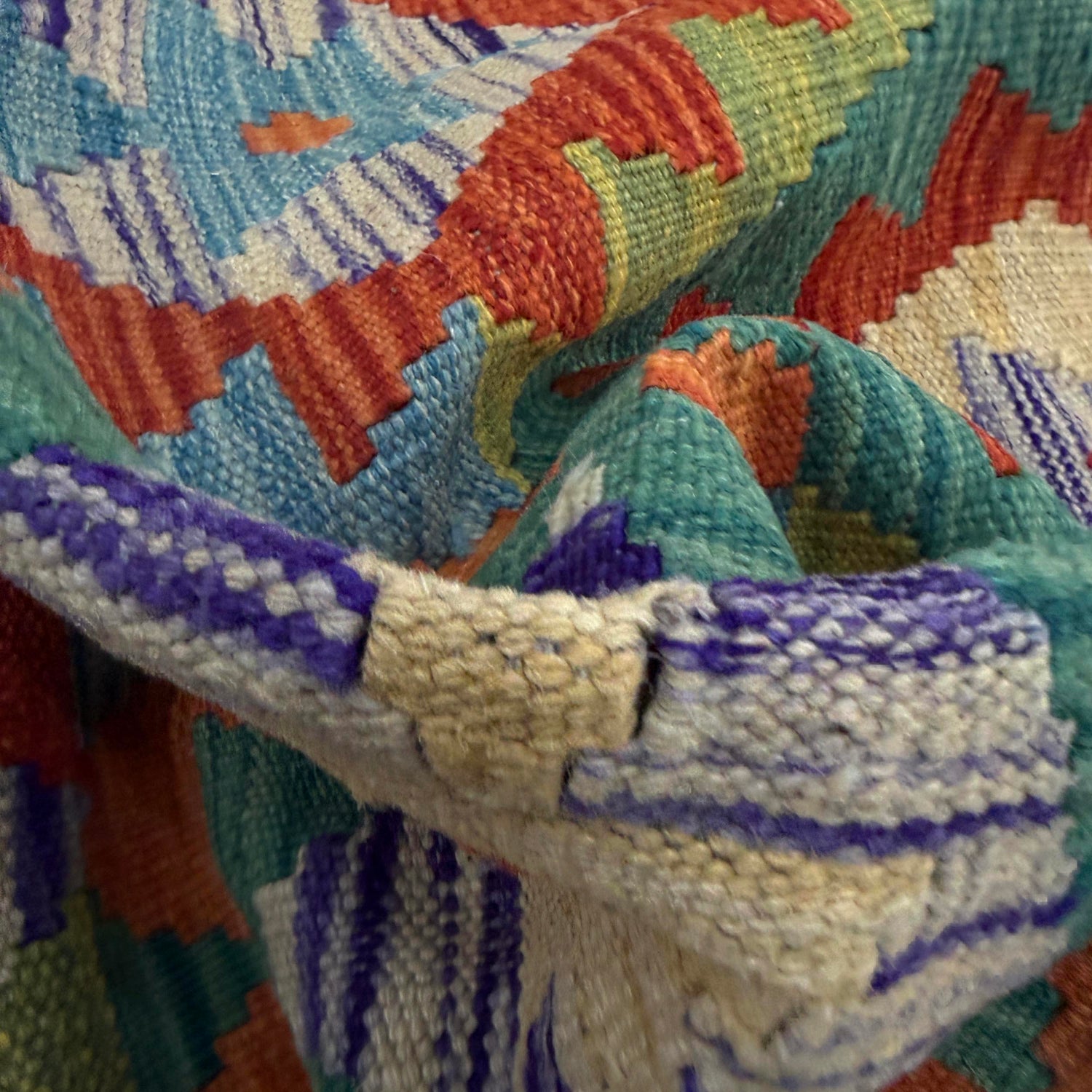 Handmade Afghan Vegetable Kilim 3' 3" x 5' 1" ft / 98 x 154 cm - No. Y39222