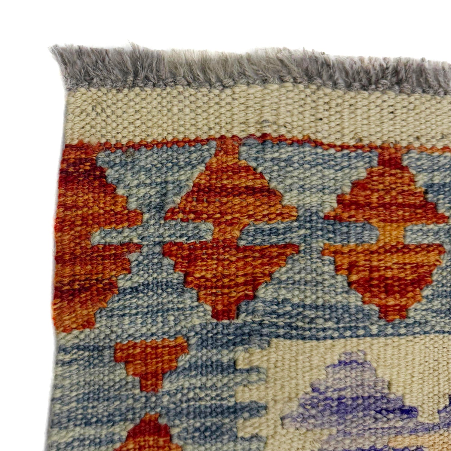 Multi Color ful Flat-Weave Wool Kilim 3' 4" x 4' 10" ft / 101 x 148 cm - No. Y39224