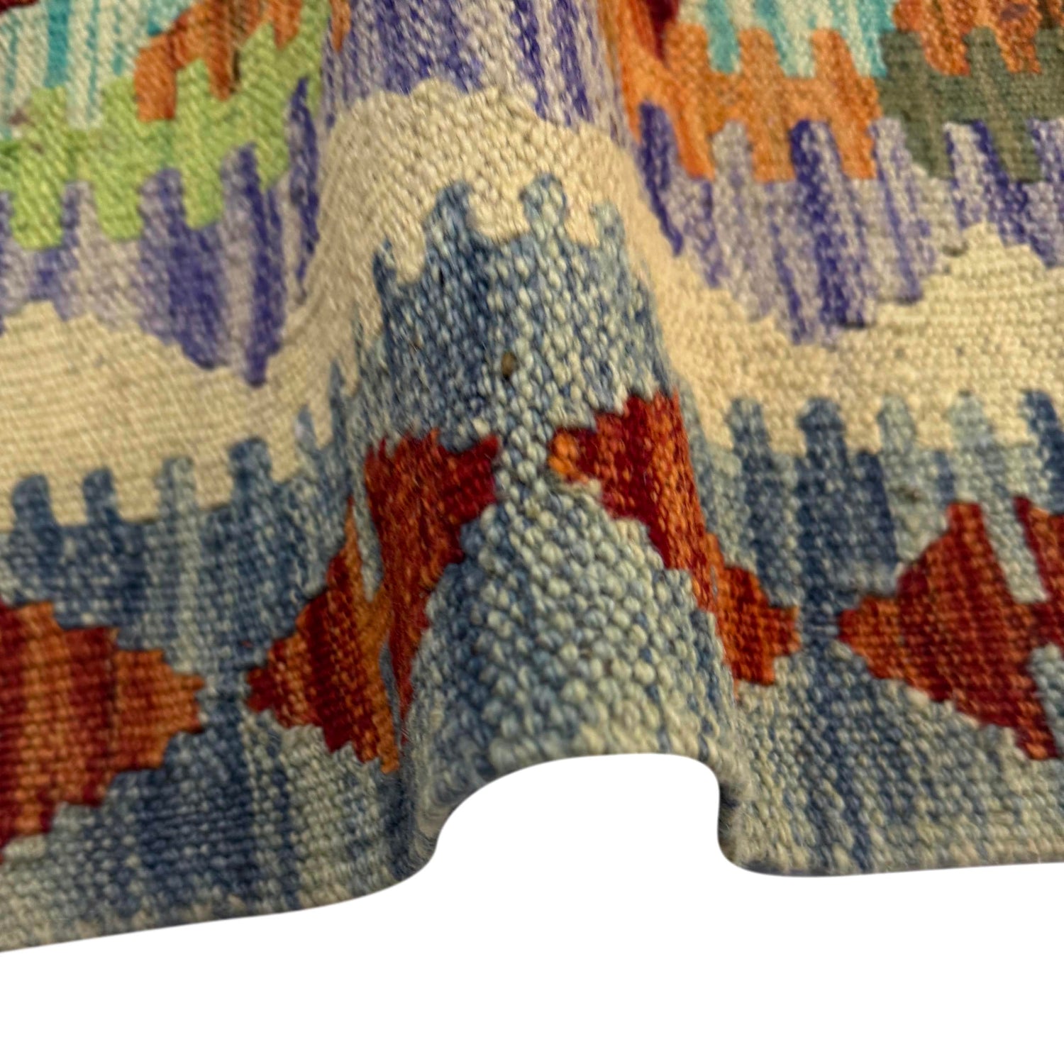 Multi Color ful Flat-Weave Wool Kilim 3' 4" x 4' 10" ft / 101 x 148 cm - No. Y39224