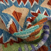 Multi Color ful Flat-Weave Wool Kilim 3' 4" x 4' 10" ft / 101 x 148 cm - No. Y39224