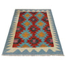 Multi Color ful Flat-Weave Wool Kilim 2' 10" x 3' 9" ft / 86 x 114 cm - No. Y39225