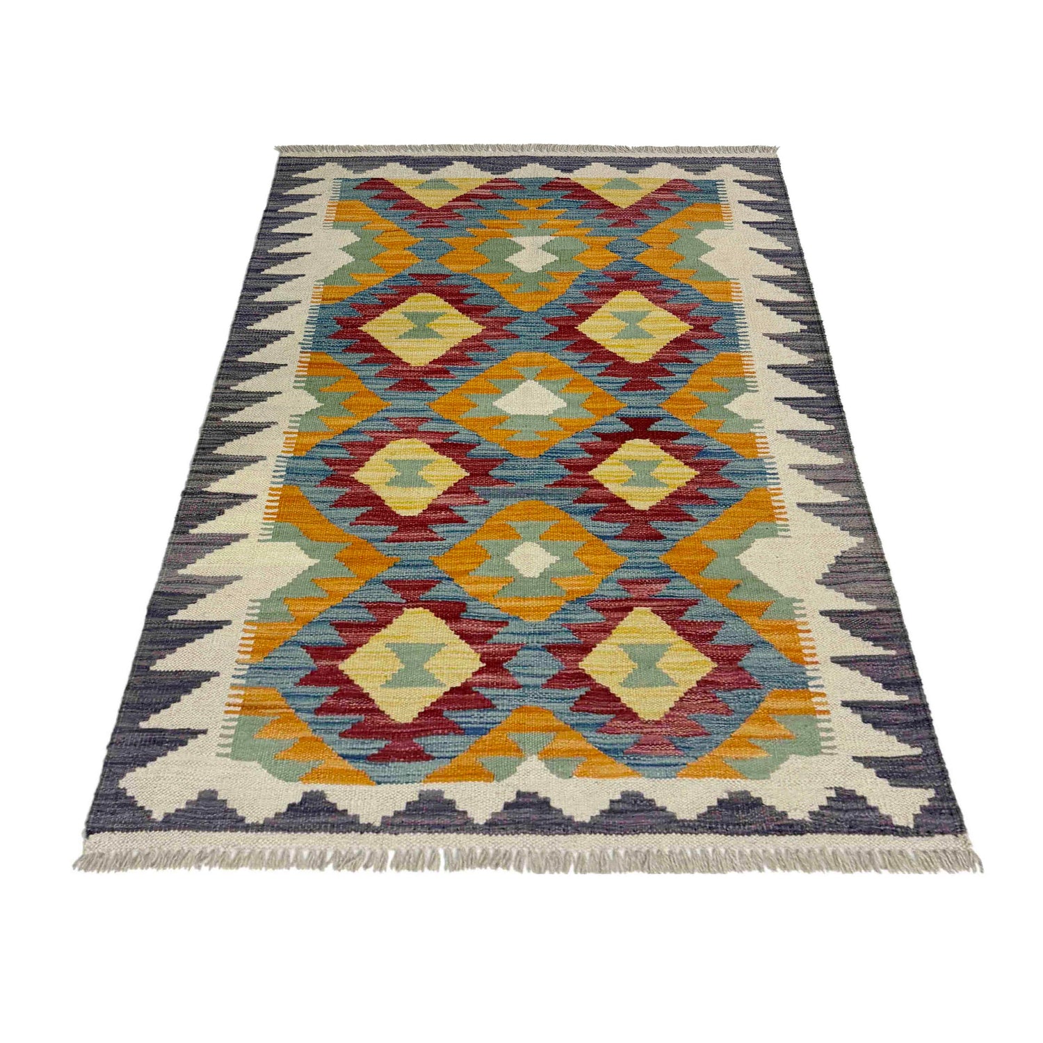 Handmade Vegetable Kilim 2' 10" x 4' 1" ft / 87 x 124 cm - No. Y39226