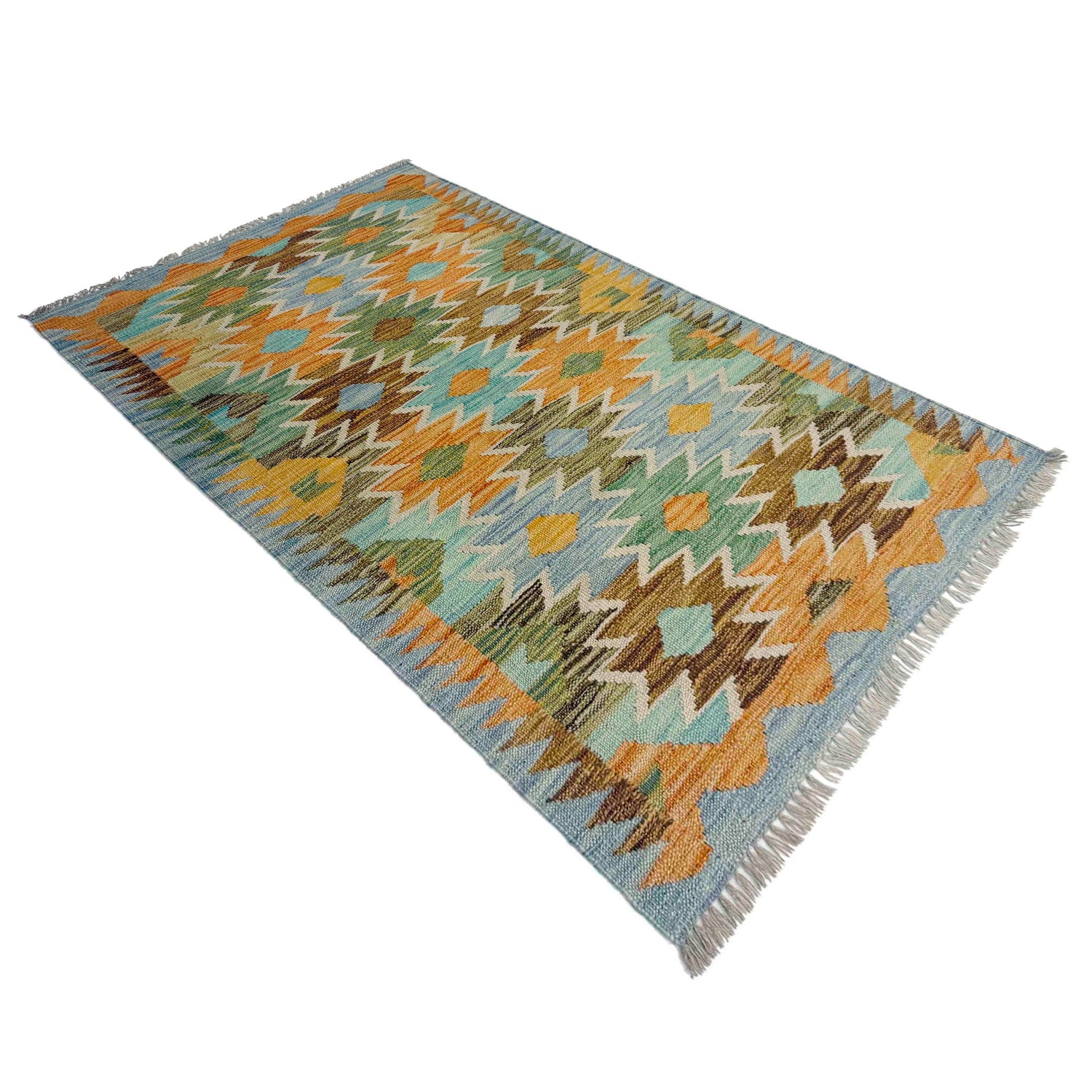 Handmade Vegetable Kelim 2' 8" x 4' 4" ft / 82 x 132 cm - No. Y39227