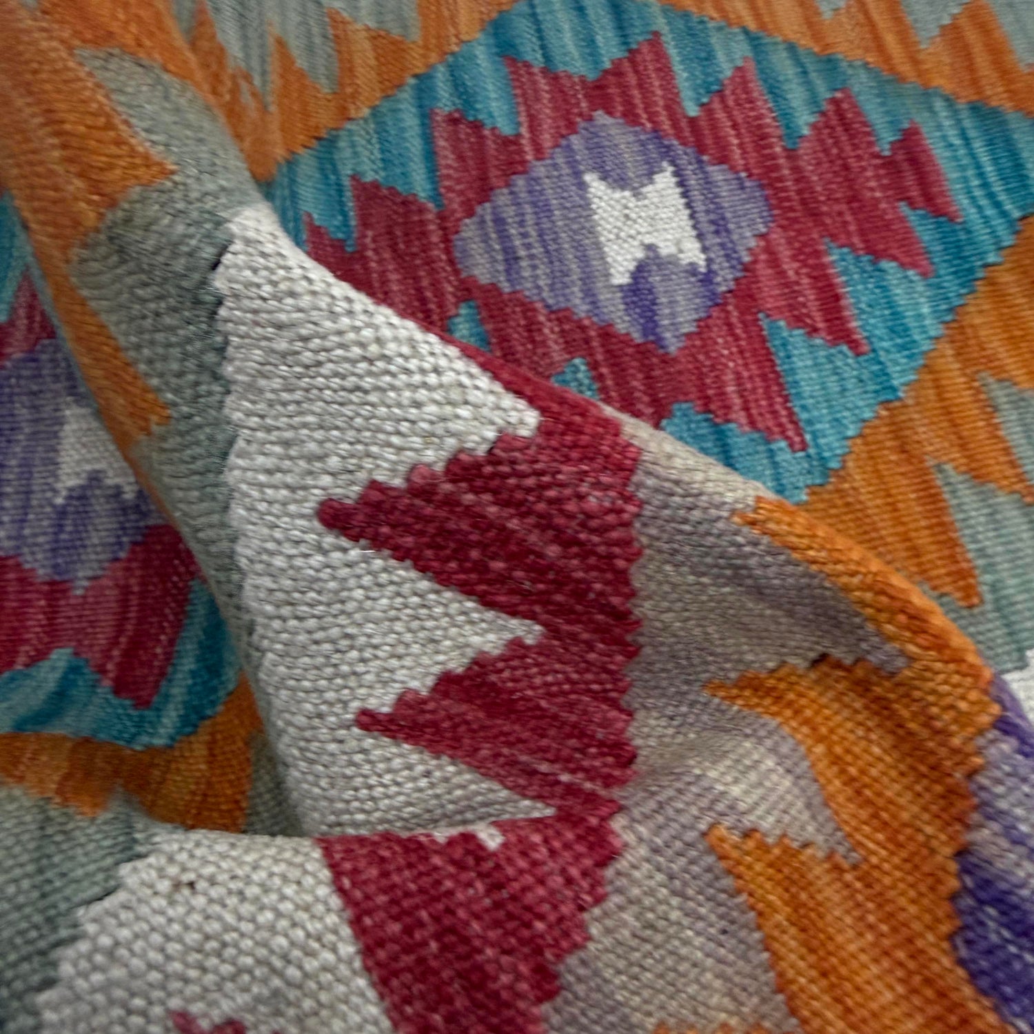 Hand Knotted Afghan Style Kilim 2' 9" x 4' 0" ft / 84 x 122 cm - No. Y39229