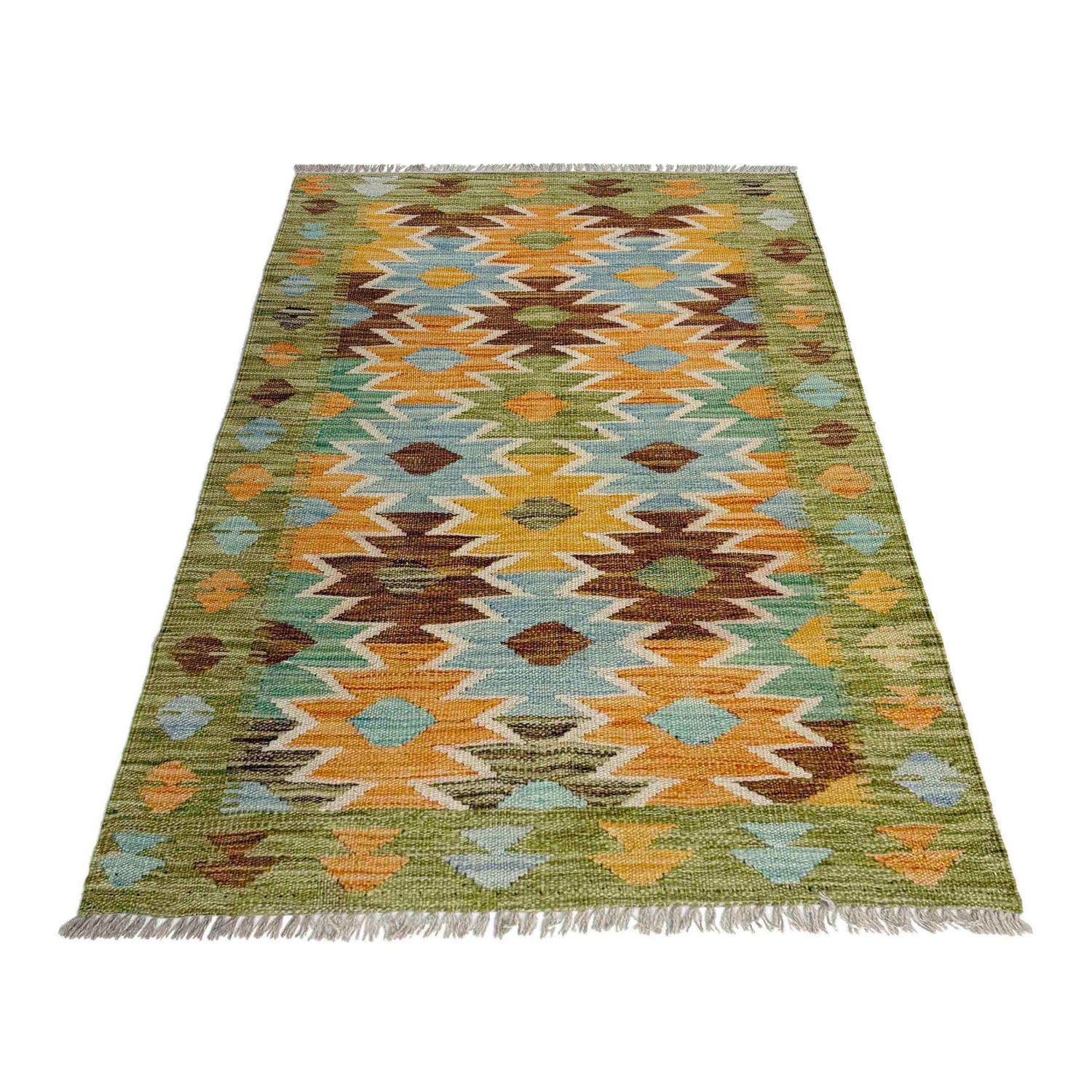 Hand Woven Wool Kelim 2' 8" x 4' 3" ft / 81 x 130 cm - No. Y39230