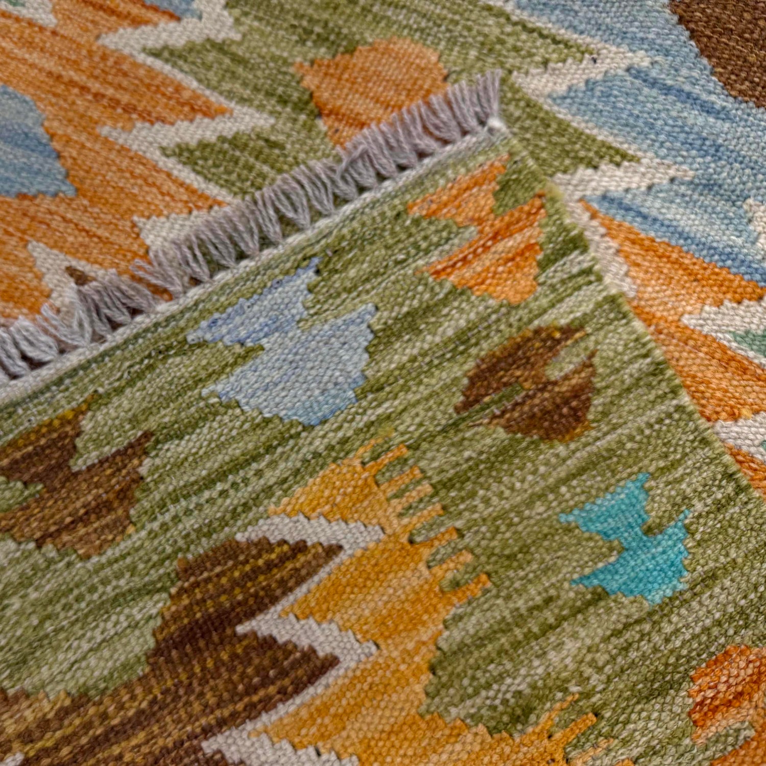Hand Woven Wool Kelim 2' 8" x 4' 3" ft / 81 x 130 cm - No. Y39230