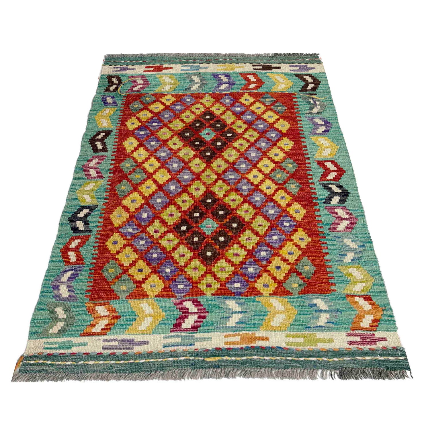 Handmade Turkish Design Wool Kilim 2' 7" x 4' 0" ft / 79 x 121 cm - No. Y39231