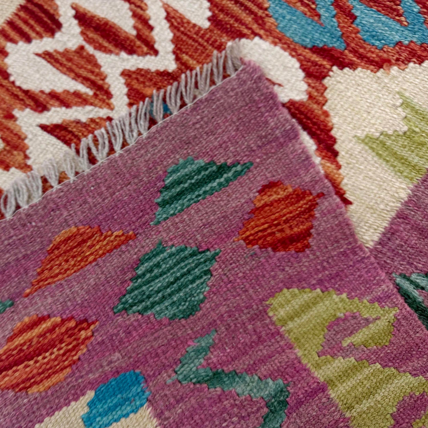 Handmade Afghan Vegetable Kilim 2' 8" x 3' 11" ft / 81 x 120 cm - No. Y39234