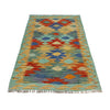 Multi Color ful Flat-Weave Wool Kilim 2' 7" x 4' 1" ft / 78 x 125 cm - No. Y39236