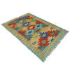 Multi Color ful Flat-Weave Wool Kilim 2' 7" x 4' 1" ft / 78 x 125 cm - No. Y39236