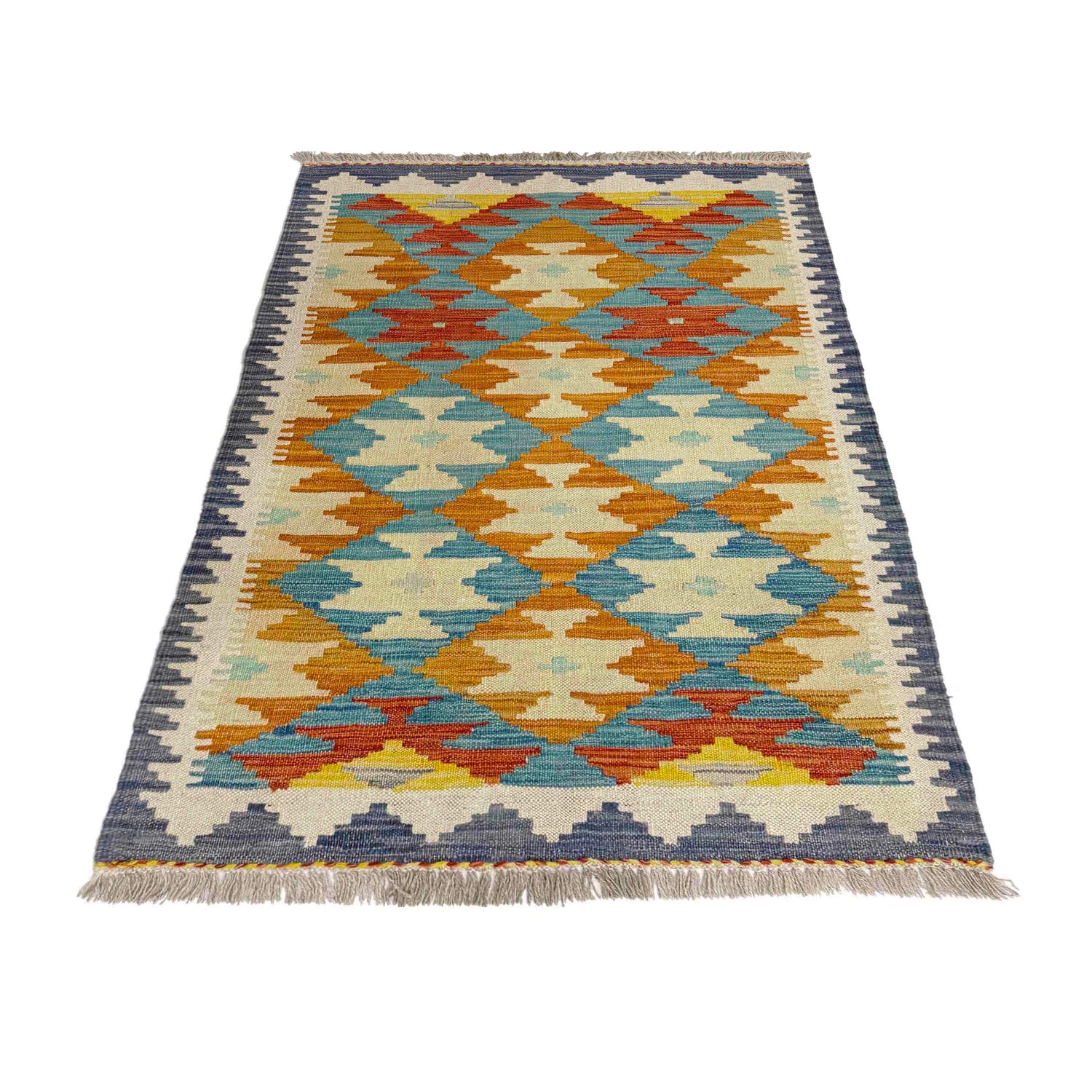 Handmade Vegetable Kelim 2' 8" x 4' 3" ft / 82 x 130 cm - No. Y39238