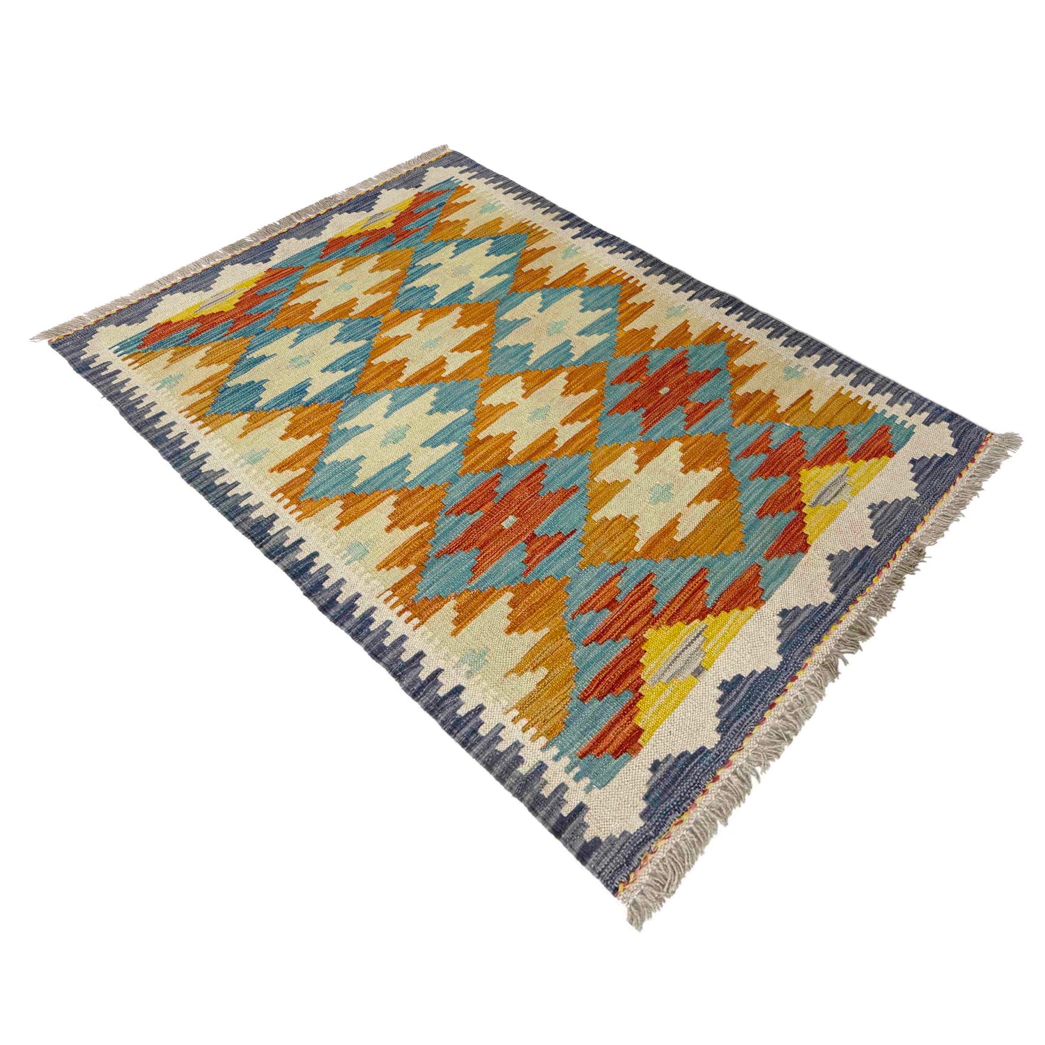 Handmade Vegetable Kelim 2' 8" x 4' 3" ft / 82 x 130 cm - No. Y39238