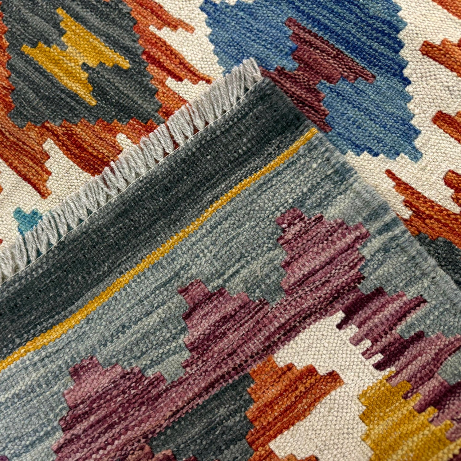 Hand Knotted Afghan Style Kilim 2' 8" x 4' 4" ft / 82 x 132 cm - No. Y39239