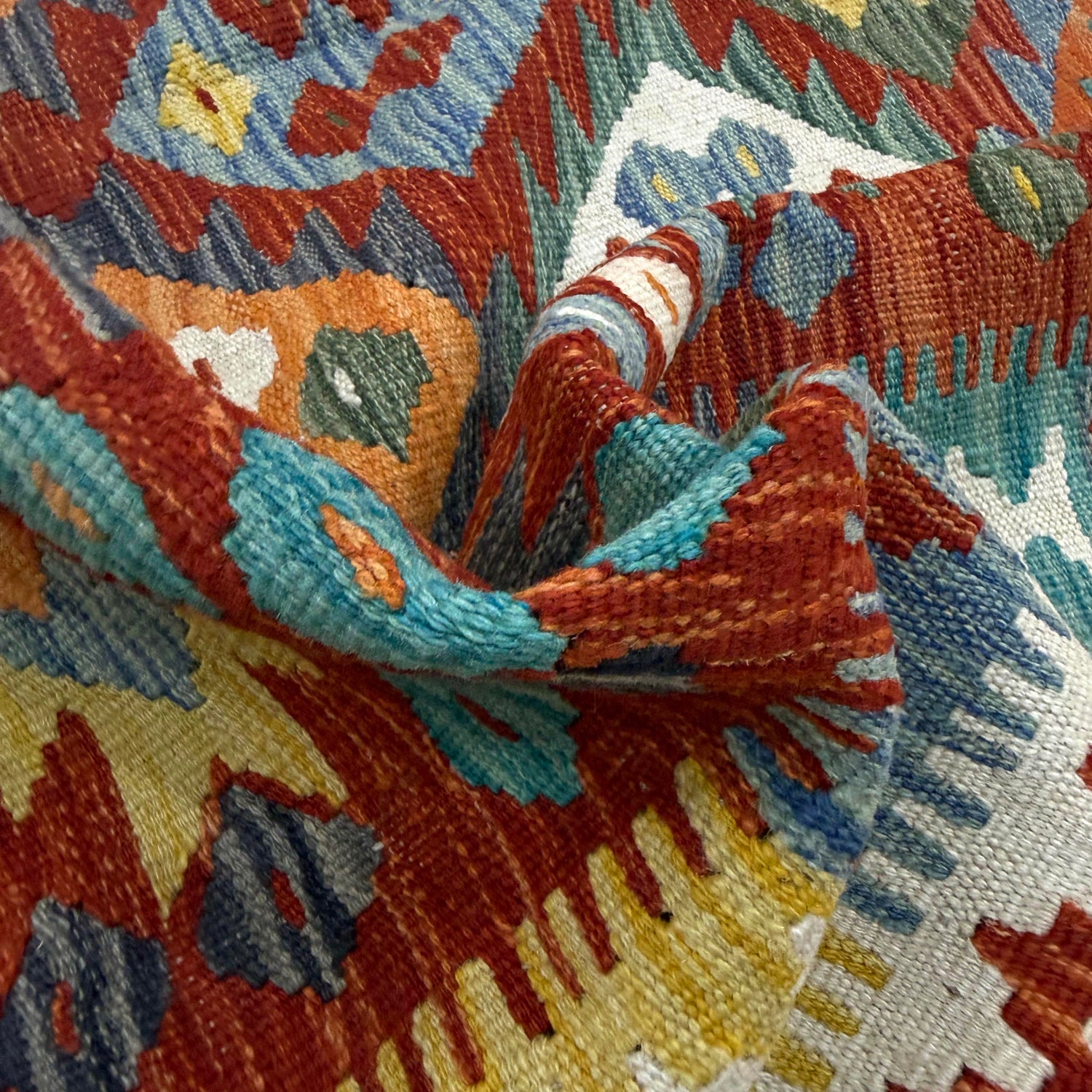 Handmade Vegetable Kelim 4' 4" x 6' 2" ft / 133 x 188 cm - No. Y39240