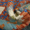 Handmade Turkish Design Wool Kilim 4' 11" x 6' 7" ft / 149 x 200 cm - No. Y39242