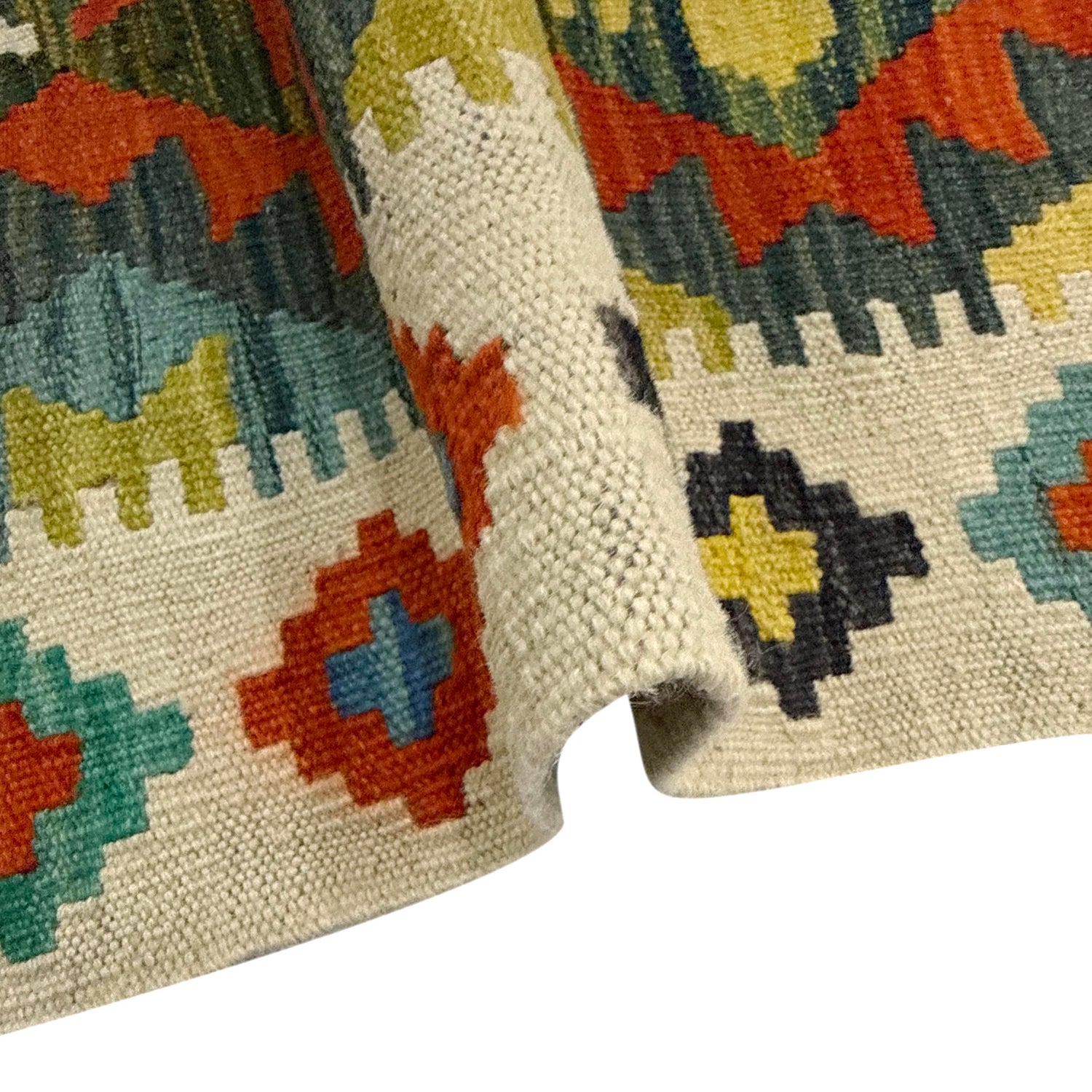 Hand Made Afghan Kilim 5' 1" x 6' 7" ft / 155 x 200 cm - No. Y39247