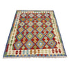 Multi Color ful Flat-Weave Wool Kilim 5' 1" x 6' 6" ft / 156 x 198 cm - No. Y39248