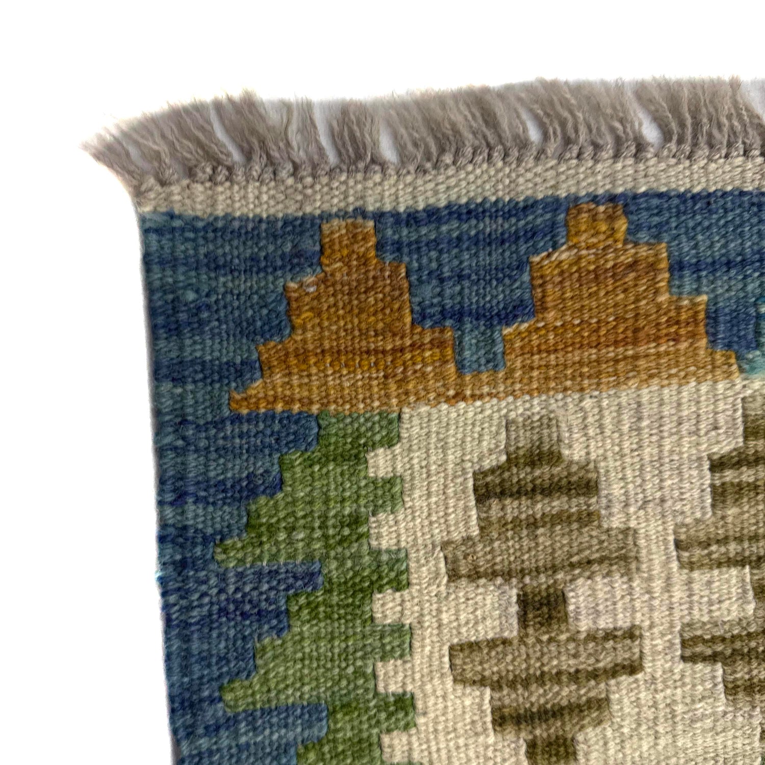 Multi Color ful Flat-Weave Wool Kilim 5' 1" x 6' 6" ft / 156 x 198 cm - No. Y39248