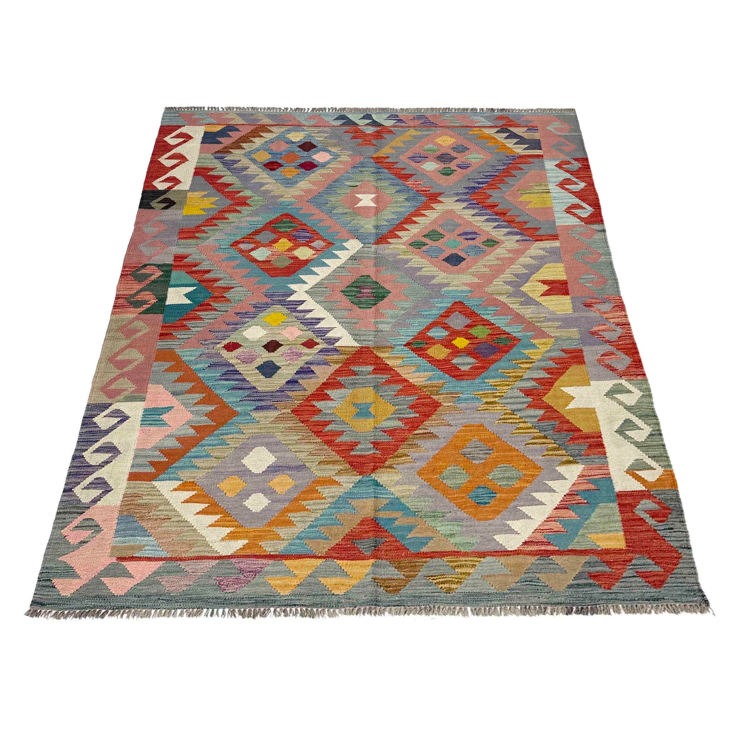 Handmade Vegetable Kelim 4' 11" x 6' 8" ft / 149 x 203 cm - No. Y39250