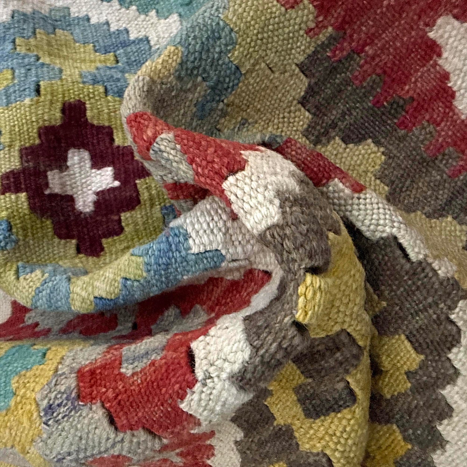 Hand Knotted Afghan Style Kilim 4' 11" x 6' 8" ft / 150 x 202 cm - No. Y39251