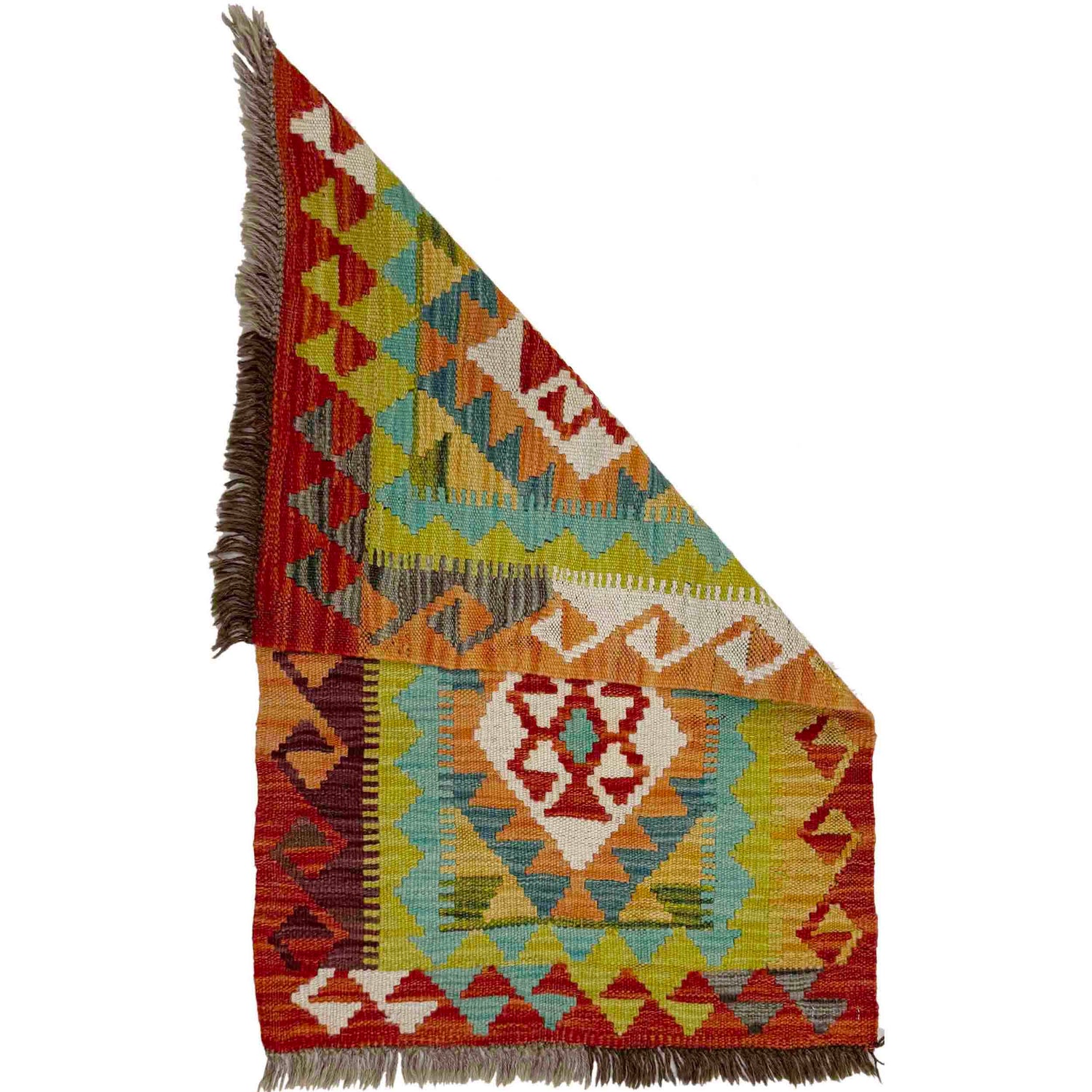 Hand Woven Wool Kelim 2' 0" x 3' 1" ft / 60 x 93 cm - No. Y39259