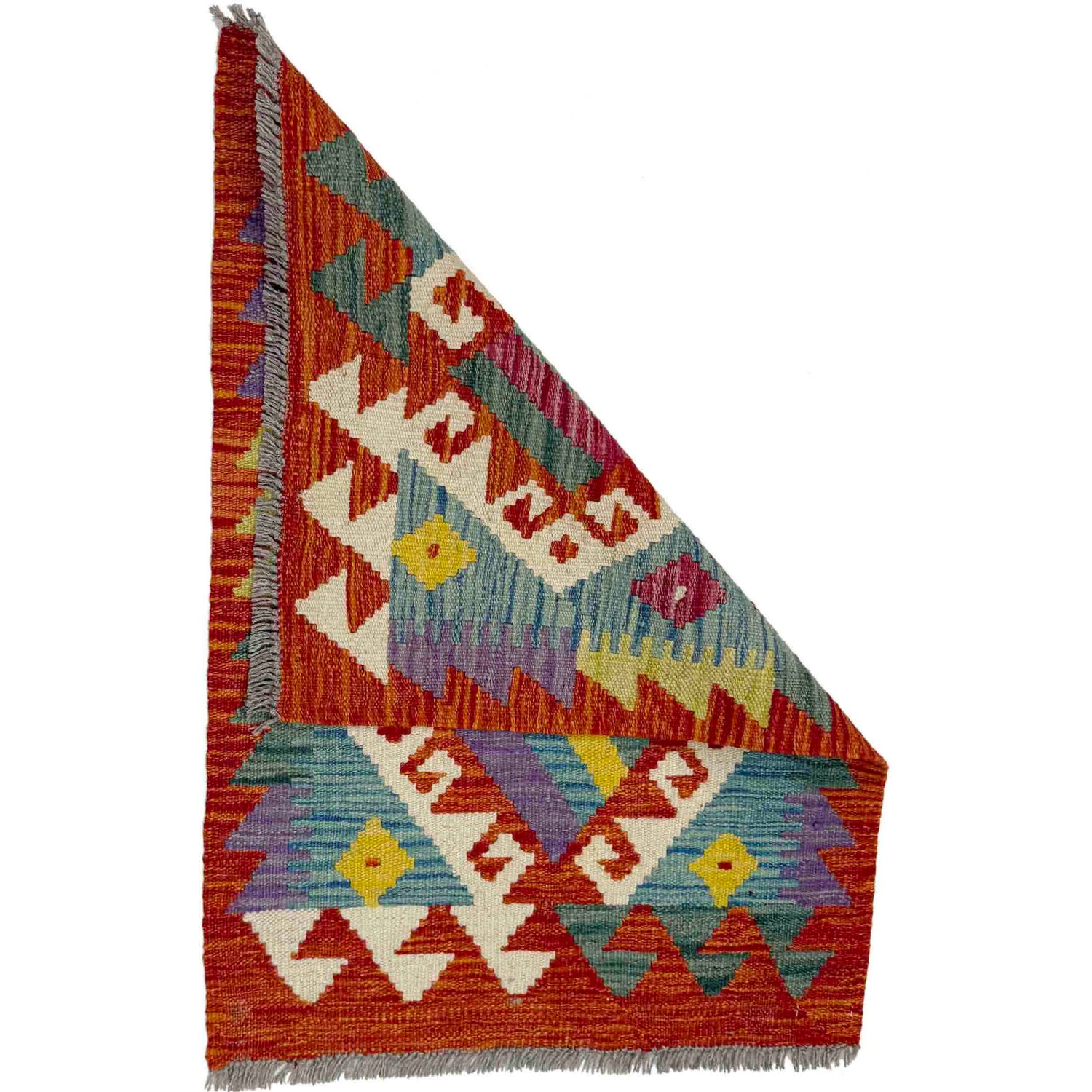 Handmade Afghan Vegetable Kilim 2' 0" x 2' 9" ft / 60 x 83 cm - No. Y39263