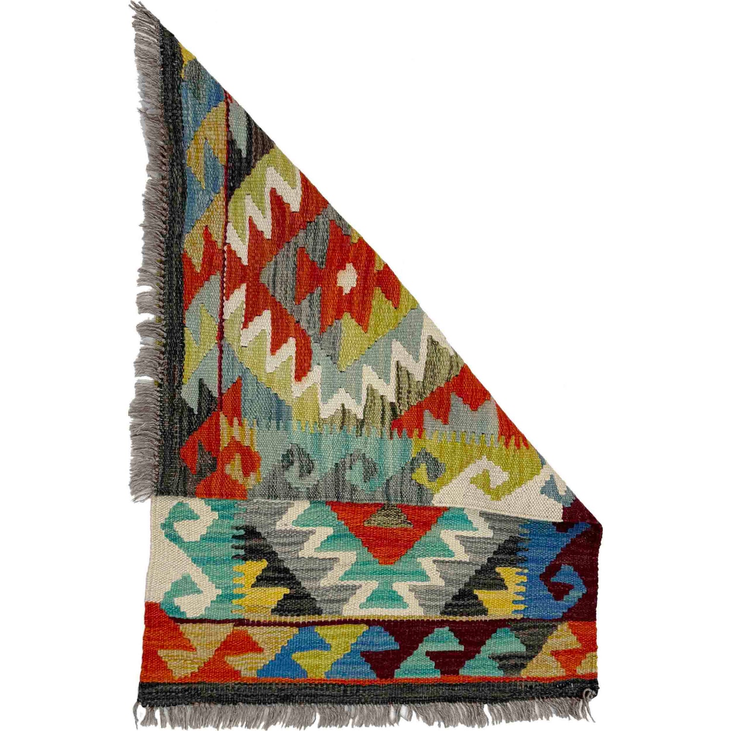 Hand Made Afghan Kilim 2' 0" x 2' 11" ft / 61 x 88 cm - No. Y39264