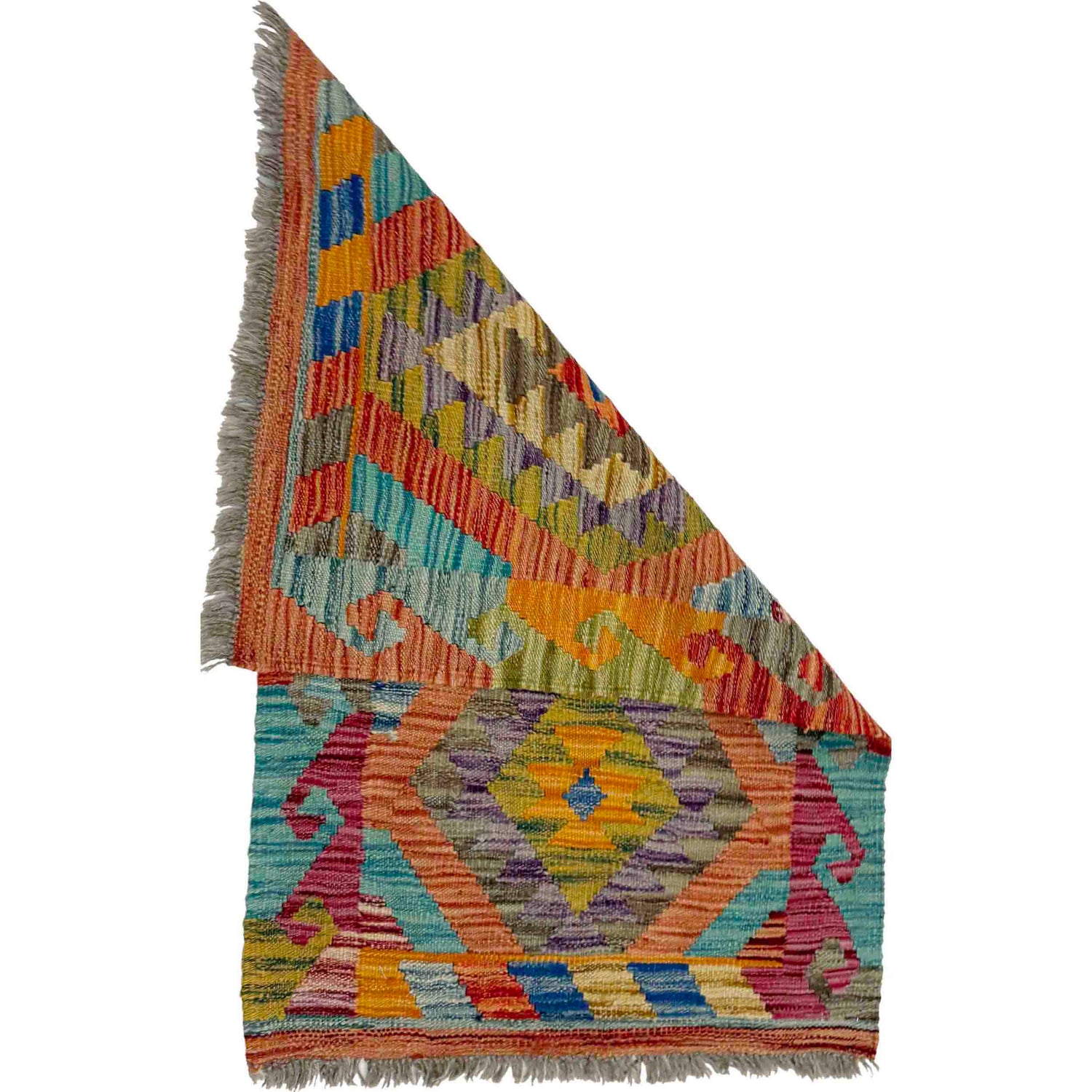 Handmade Vegetable Kelim 2' 2" x 3' 4" ft / 65 x 102 cm - No. Y39267