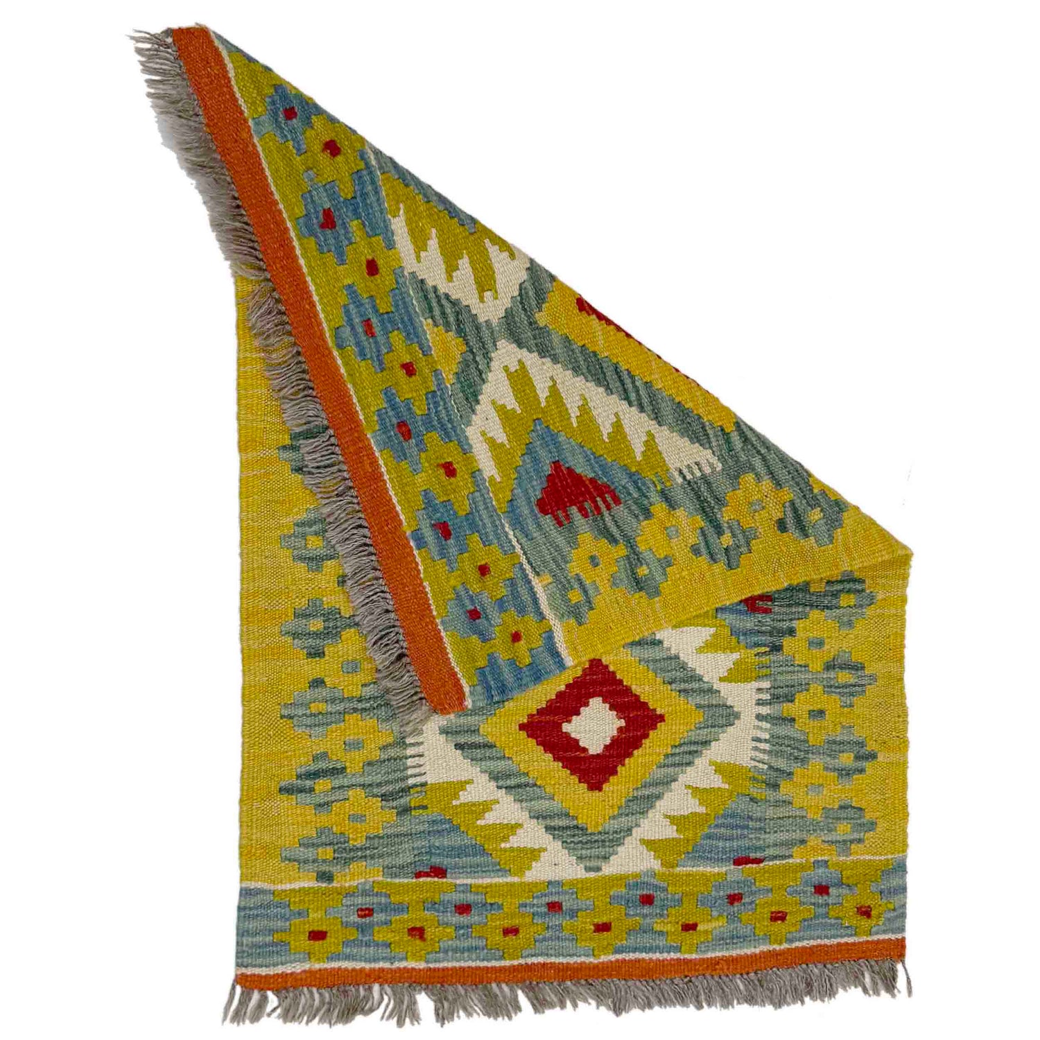 Handmade Vegetable Kilim 2' 0" x 2' 10" ft / 60 x 86 cm - No. Y39278