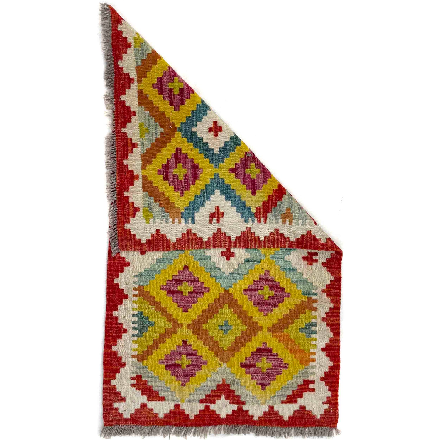 Handmade Vegetable Kelim 2' 0" x 3' 5" ft / 60 x 103 cm - No. Y39280