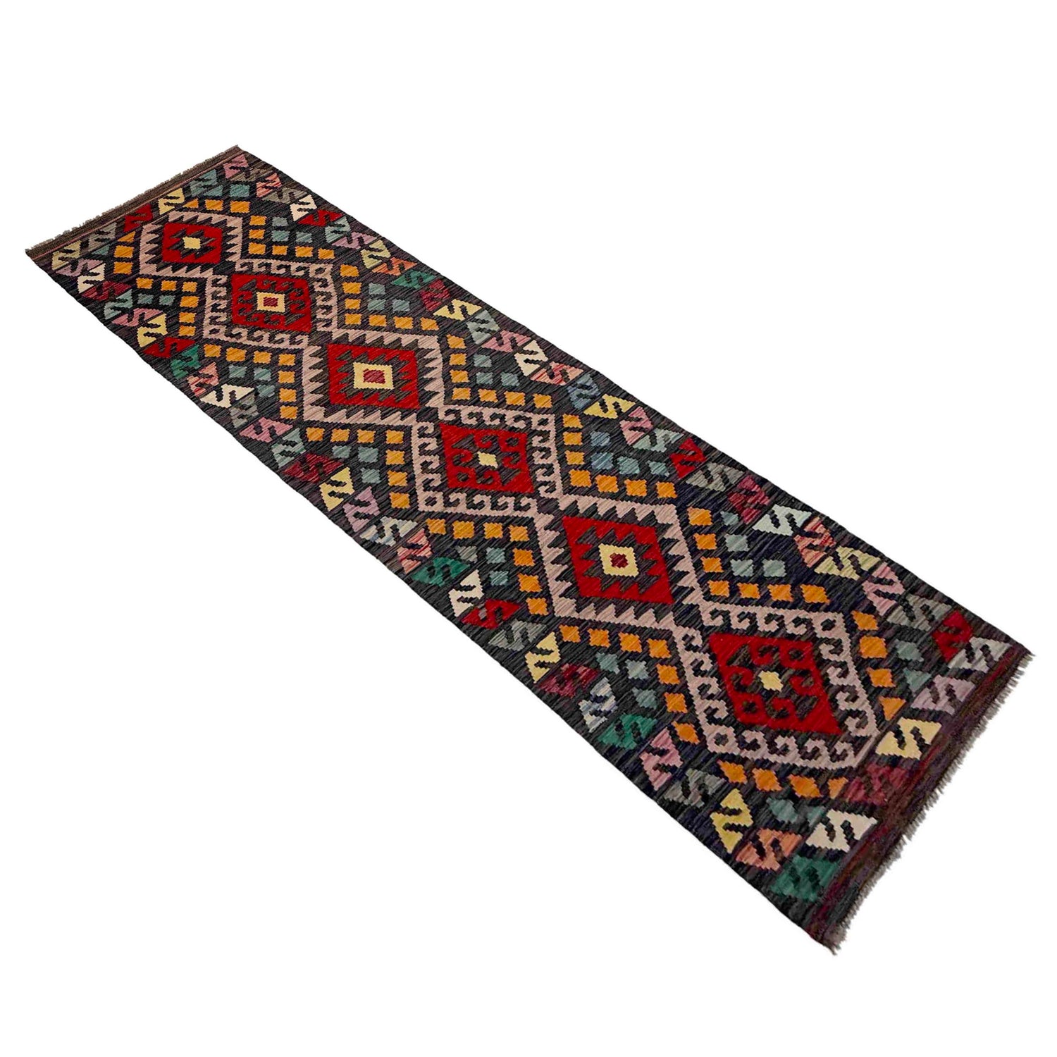 Hand Made Afghan Kilim Runner 2' 8" x 10' 2" ft / 81 x 311 cm - No. Y39281