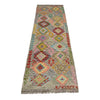 Multi Color ful Flat-Weave Wool Kilim Runner 2' 11" x 9' 11" ft / 90 x 303 cm - No. Y39282
