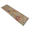 Multi Color ful Flat-Weave Wool Kilim Runner 2' 11" x 9' 11" ft / 90 x 303 cm - No. Y39282