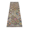 Hand Woven Wool Kelim 2' 1" x 5' 10" ft / 64 x 179 cm - No. Y39284
