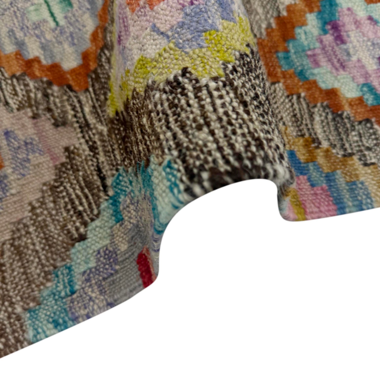 Hand Woven Wool Kelim 2' 1" x 5' 10" ft / 64 x 179 cm - No. Y39284