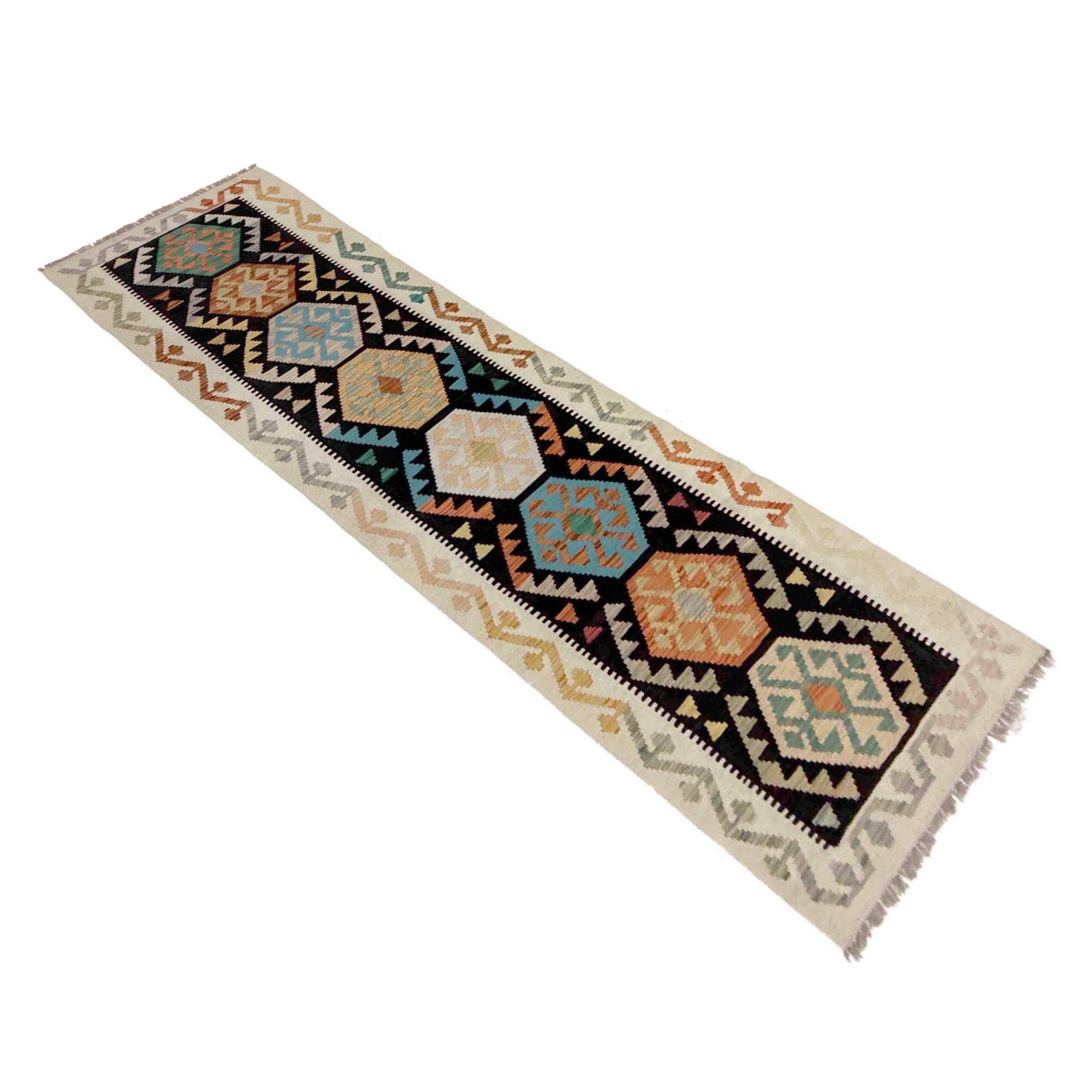 Handmade Vegetable Kilim Runner 2' 7" x 9' 10" ft / 78 x 300 cm - No. Y39289