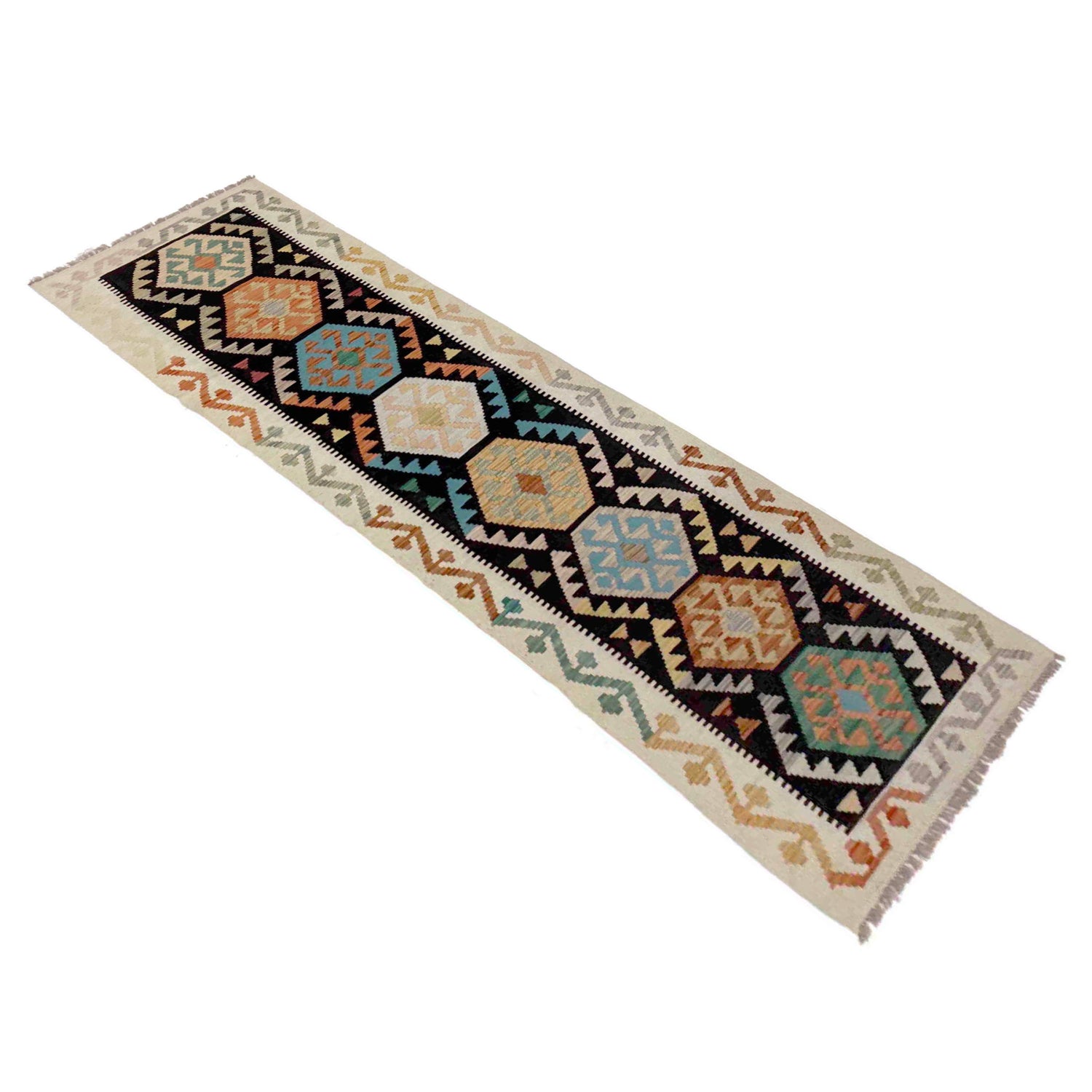 Handmade Vegetable Kilim Runner 2' 7" x 9' 10" ft / 78 x 300 cm - No. Y39289