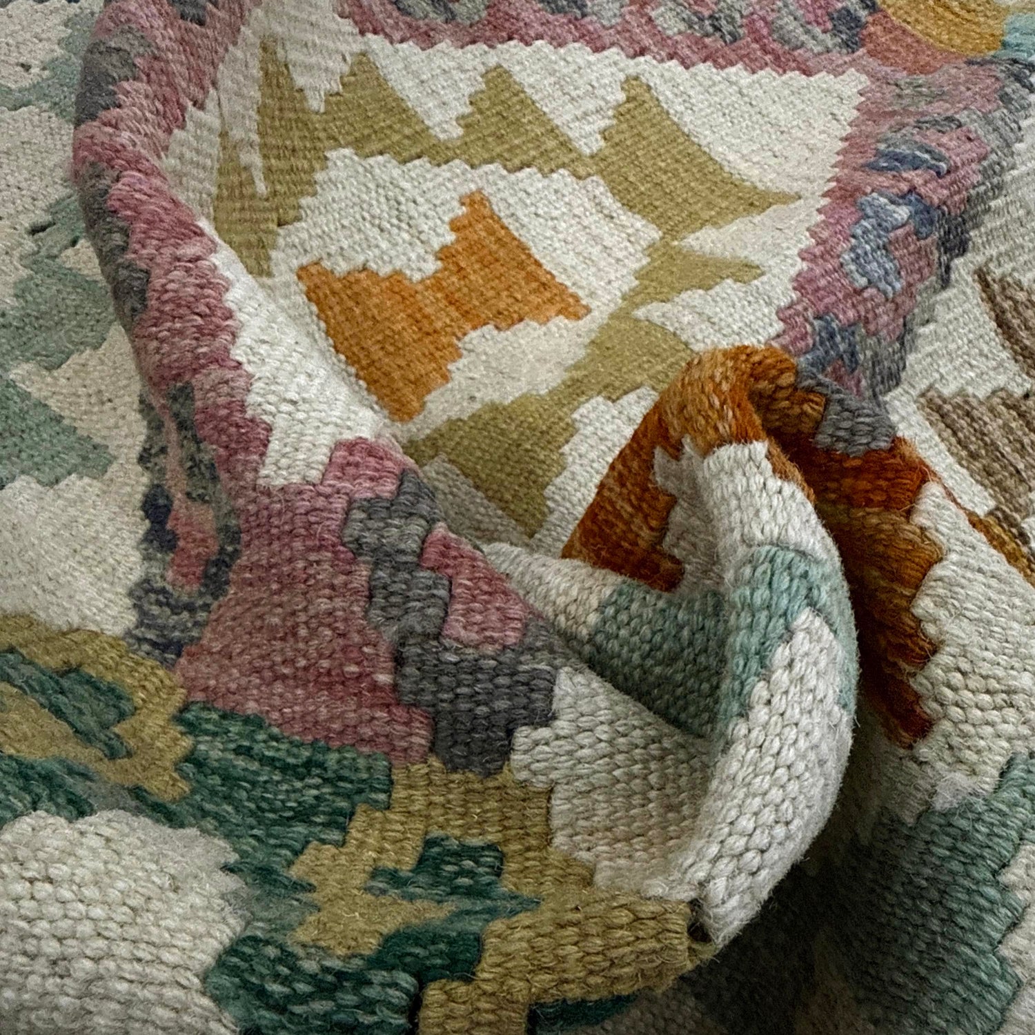 Hand Knotted Afghan Style Kilim Runner 2' 8" x 9' 10" ft / 80 x 300 cm - No. Y39292