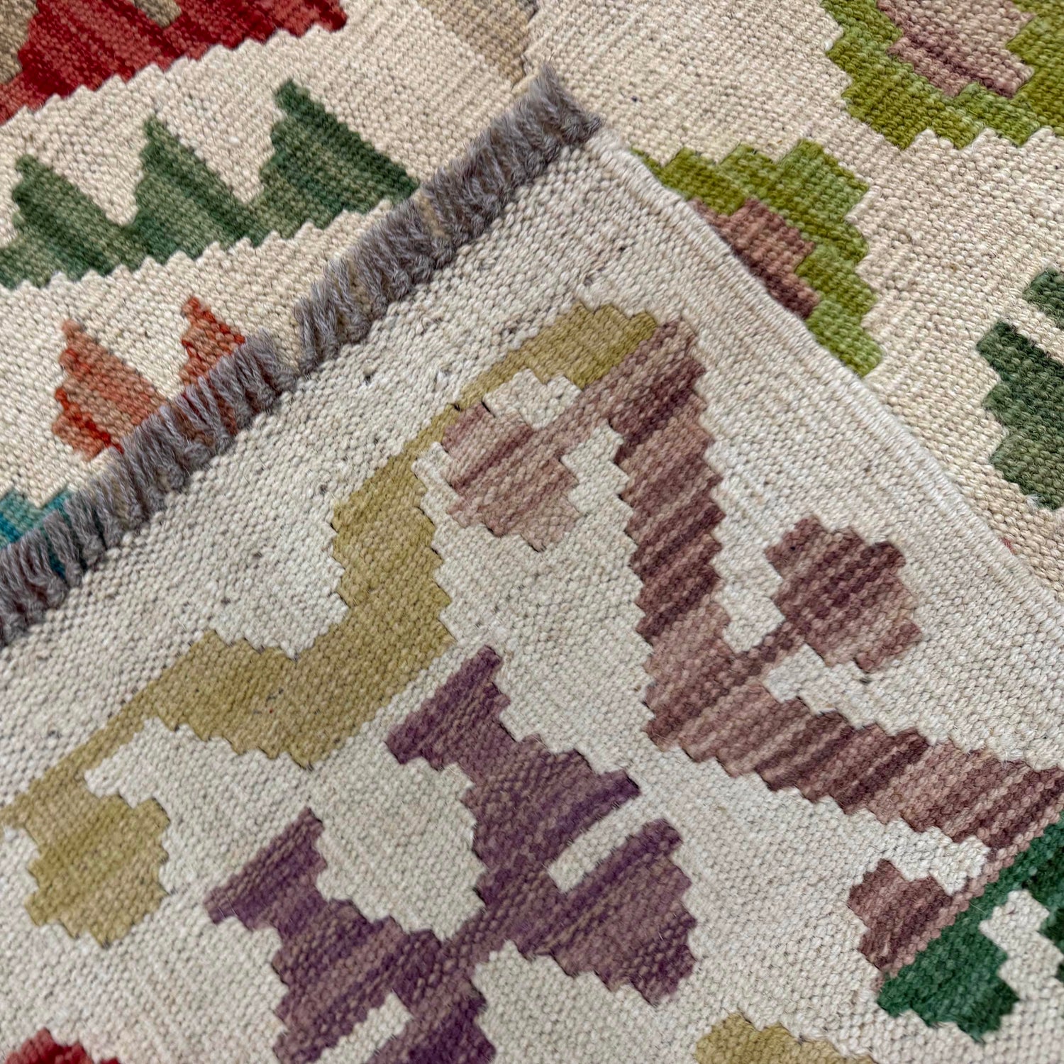 Hand Woven Wool Kelim 8' 2" x 9' 11" ft / 250 x 303 cm - No. Y39296