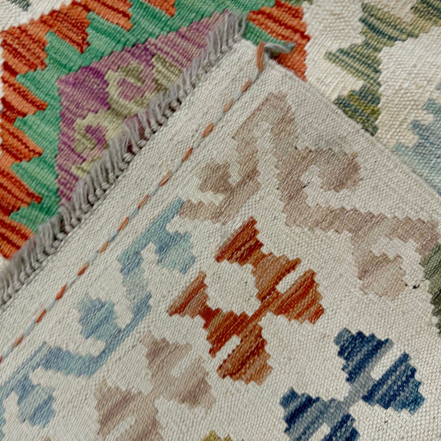Handmade Turkish Design Wool Kilim 8' 5" x 9' 9" ft / 257 x 297 cm - No. Y39298