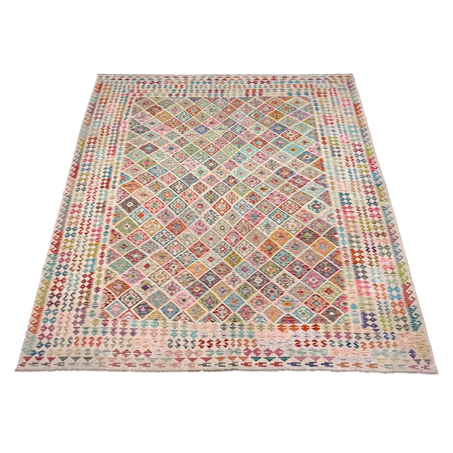 Hand Knotted Afghan Style Kilim 10' 7" x 13' 0" ft / 323 x 395 cm - No. Y39299