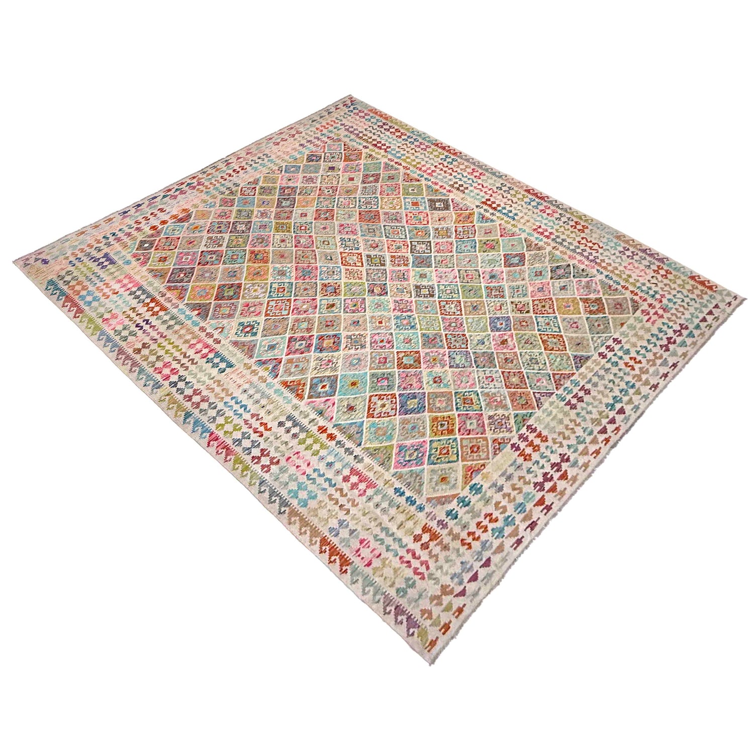 Hand Knotted Afghan Style Kilim 10' 7" x 13' 0" ft / 323 x 395 cm - No. Y39299
