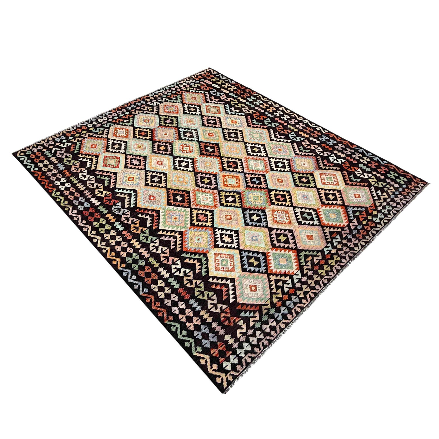 Hand Woven Wool Kelim 10' 0" x 12' 10" ft / 305 x 392 cm - No. Y39300