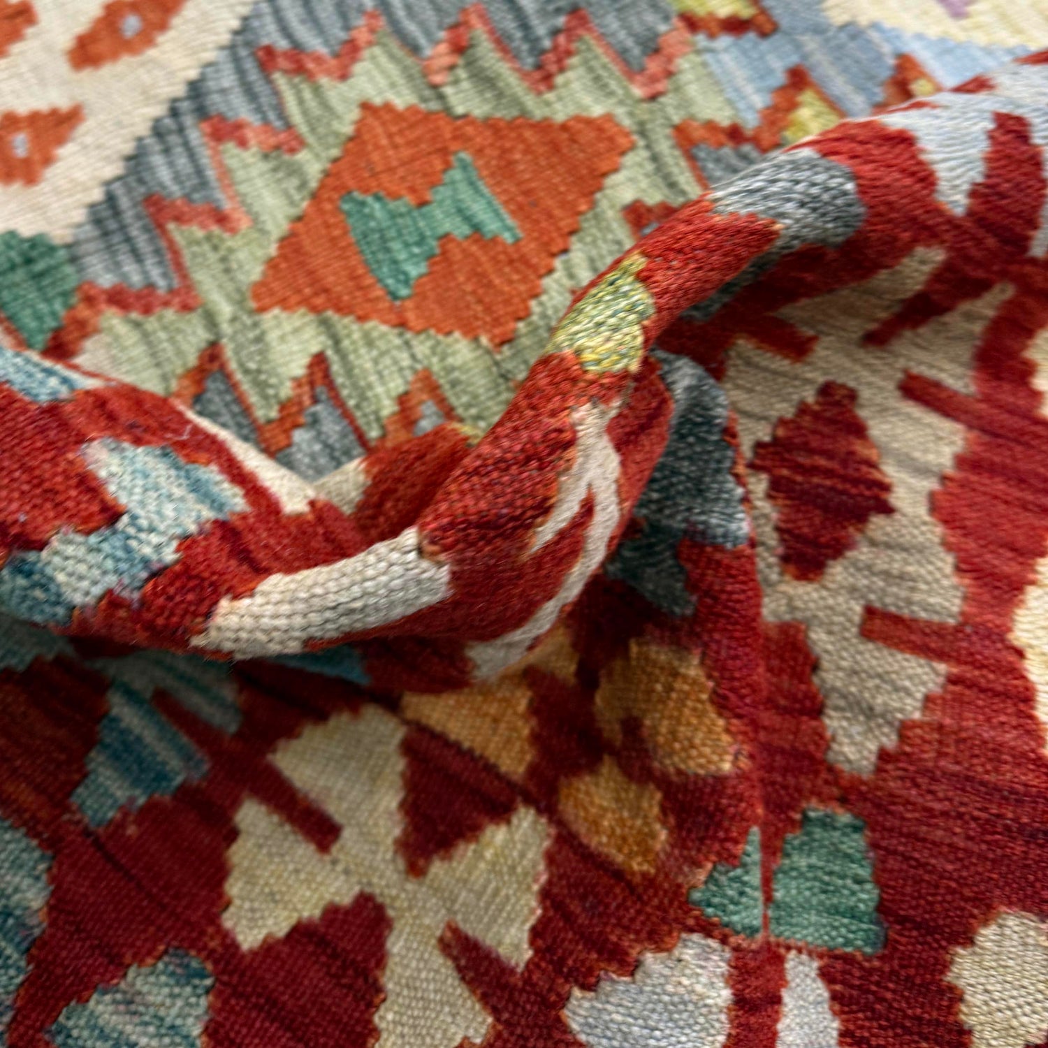 Multi Color ful Flat-Weave Wool Kilim 10' 4" x 12' 7" ft / 315 x 383 cm - No. Y39306