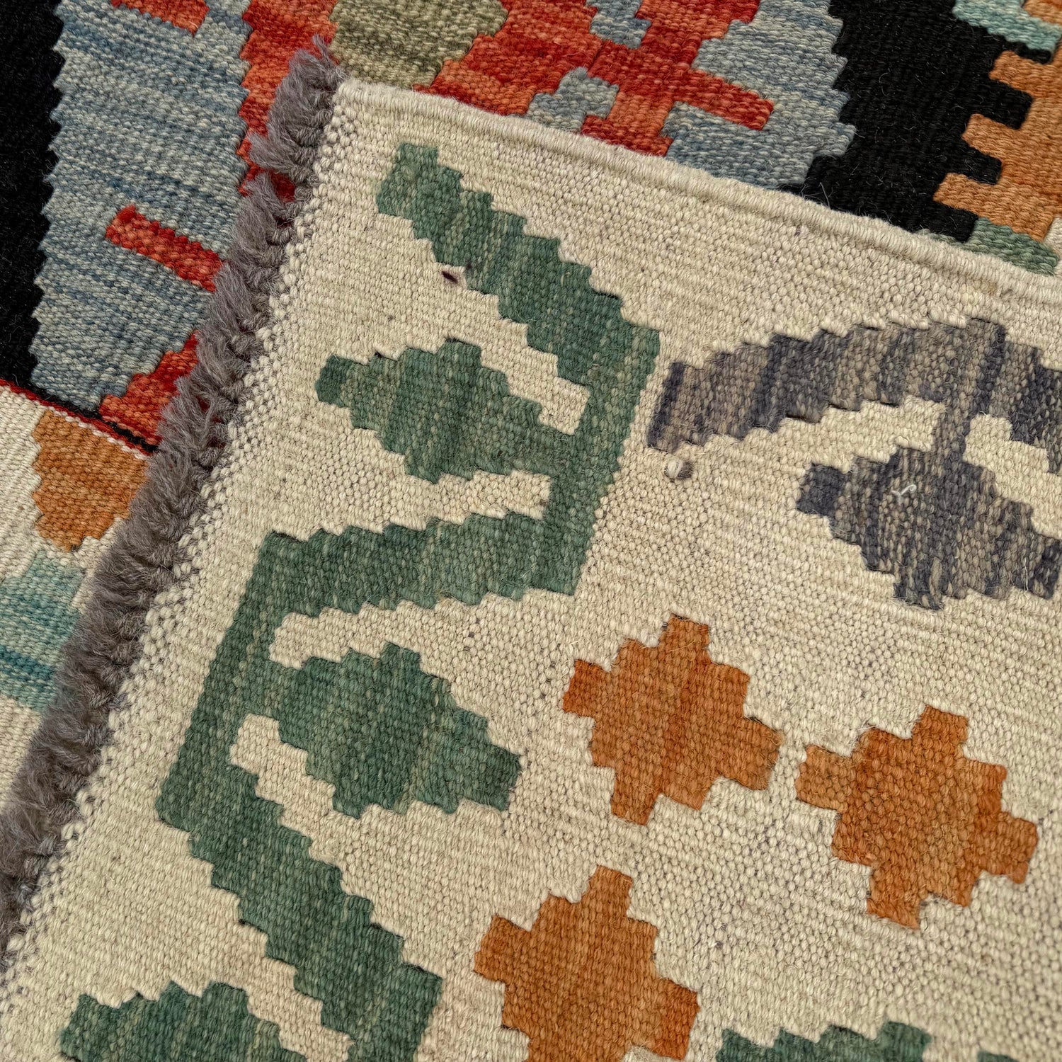 Hand Knotted Afghan Style Kilim 13' 3" x 18' 10" ft / 403 x 575 cm - No. Y39309
