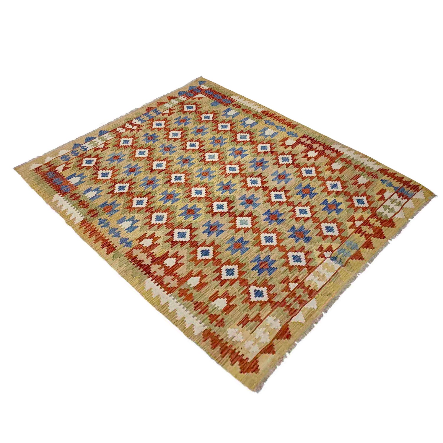 Handmade Turkish Design Wool Kilim 6' 0" x 8' 0" ft / 182 x 245 cm - No. Y39311